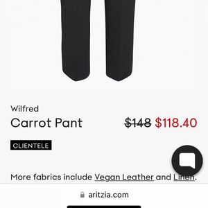 Aritzia Carrot Pants in black